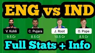 ENG vs IND Dream11|ENG vs IND Test|ENG vs IND Dream11 Team Prediction|
