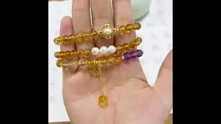 Sunlit Fortune Citrine & Amethyst Wrap Bracelet  #buddhapendant #qilingaura #handmadejewelry