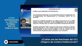 &iquest;Cu&aacute;les son las funciones del OCI &Oacute;rgano de Control Institucional