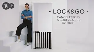 Kinderkraft LOCK & GO &ndash; cancelletto di sicurezza a pressione per bambini (75&ndash;103 cm)