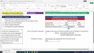 Segregation of Semi variable Cost  2 Comparison By Level of Activity Method  Capacity Basis
