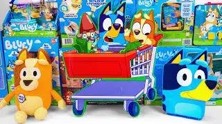 Bluey Toy Collection Unboxing Review 💙 Mystery Bluey Shopping Trolley Box & Talking Chilli Plush