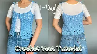 SUB) Crochet Bamboo Summer Vest Tutorial