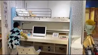 amazing bed, study table, wardrobe all in one for kids small room