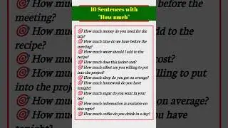 10 English Sentences using How much #learnenglish #speakenglish