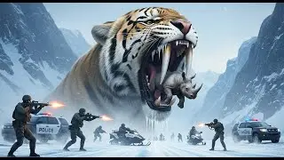 animal rescue | Brave rescue team fights ice age saber-toothed tiger to protect baby rhino