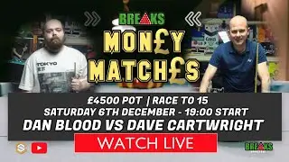 &pound;4500 POT - BLOOD VS CARTWRIGHT - RACE TO 15 - INTERNATIONAL RULES