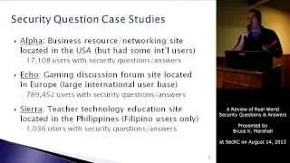 A Review of Real World Security Questions & Answers @ SecKC