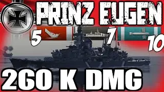 Prinz Eugen || 260k 5 kills || 2&deg; damage record EU || WOWS