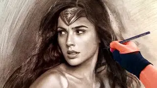 Drawing of Wonder Woman - FREE Art Tutorials (link in desc)