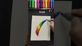 🌈🪶.. техники рисования маркерами ✨//простая идея для рисования #искусство#шорты#приносящийудоволь...