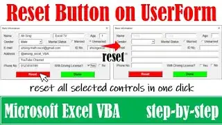 Create reset button on UserForm