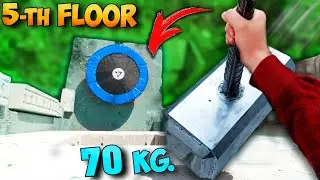 EXPERIMENT: TRAMPOLINE vs GIANT  THOR&rsquo;S HAMMER 70 KG