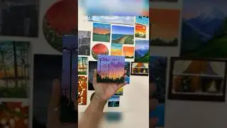 Mini canvas painting tutorial #art#painting#drawing#acrylic#gouache#artandcraft#minivlog#vlog#shorts