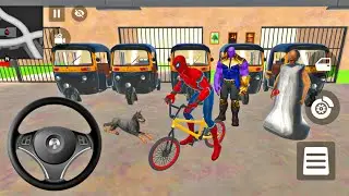 💥 Indian Thift Auto 🦚 Spiderman Police Auto Station ⛽ Lot's of Monster Police Car 🛺 Driving SUV Car 