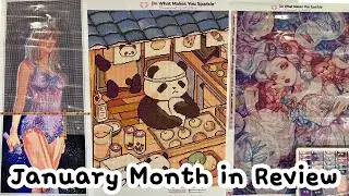 january 2026 diamond painting month in review | she's back with ALLLLL the wips!