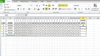MS EXCEL Interview Question Tips || Attendance total days count|| 
