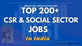 Top 200+ CSR & Social Sector Jobs In India Friday Special