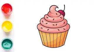 How to Draw cupcake 🧁 | cupcake Drawing For Kids #kidsdrawing #cupcake #yummy