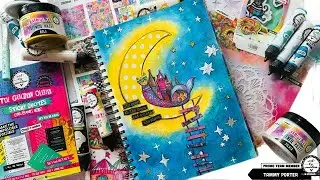 A mer-cat in a moon! Fun storytelling in your art journal