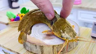 Go Catch Fish And Cook Fried Catfish In The Tiny Kitchen | Asmr Cooking Tiny Food | Mini Cook