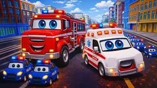 Clogged Drain Floods the Road! Rescue Vehicles Join Forces to Save the Day 🌧️🚧 | Vehicles Animation