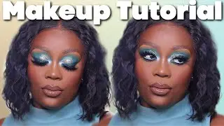 Makeup Tutorial| Teal Shimmer Eyeshadow Look