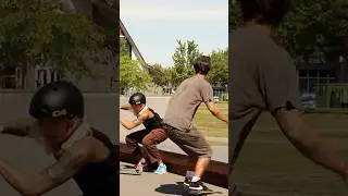 Girl Scooter rider Snakes Skateboarder!! 🫣