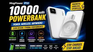 Unboxing  MagPower P10 - PowerBank- 10000 mAh Wireless MagSafe- Quad Outputs + PD + QC @GizmoHUB22