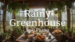 Peaceful Sunroom Rain 🌧️ Tea & Plants Soft Piano Ambience for Relaxation (Soft Music) | 2 Hours (4K)