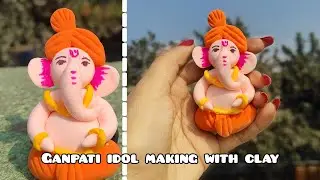 Ganpati idol making with clay || clay craft ganpati bappa ☺#youtubeviralvideo #ganpatibappamorya 