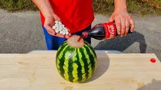MENTOS VS COCA COLA ЭКСПЕРИМЕНТ: Взорвется ли Арбуз?