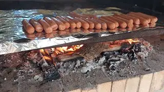 Приготовление на общественном гриле без использования древесного угля!!!!