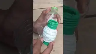 Making a yarn container from used bottles