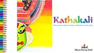 How to draw Kathakali | Kathakali face drawing | Onam festival drawing