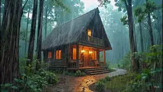 Forest Cabin ASMR, Accompanied by Soft Rain and Foggy Windows