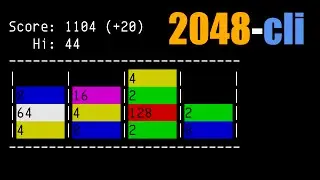Update of 2048-cli v0.9.1: colors, animation, and AI