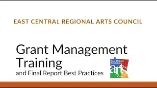 Artist Grant Management Training