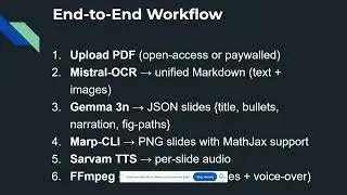 Slide Sage: Academic PDF to Video Explainer - Gemma 3n Hackathon submission Demo