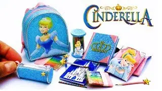 5 Miniaturas Fáceis de Fazer para Material Escolar da Barbie Cinderela | Mochila Estojo, lápis