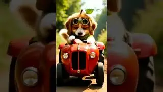 Fruit Ride Adventures: Cat & Dog on a Tractor! #catvideos #cat #catcarrier #funny #pawritoon