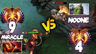 RANK 9 Miracle- Ember Spirit vs RANK 4 Noone Tiny with NEW TI10 Immortal Set - EPIC MID Battle Dota2