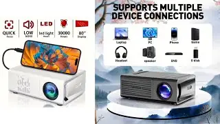 Mini Home Projector (1080P Compatible), Smart Projector, Big Screen, Small Size, USB connection
