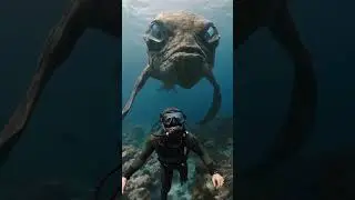 Underwater Scary Creature Attack The Diver #diver #horror #scary #sea