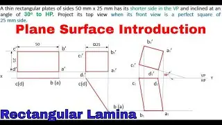 Projection of Rectangular Lamina Plane Surface @rajagopalthangavelsforum