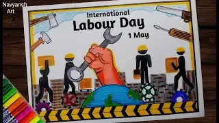 International Labour Day, 1 May drawing / How to draw Workers Day poster / World Labour Day drawing