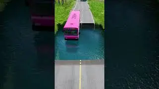 Bus vs water pit #120 #beamngdrive #mcqueenbeamng #cartransport #bus