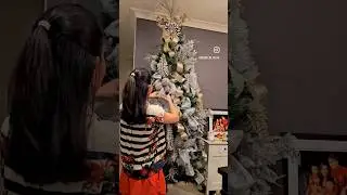 Decorating a Silver and Champagne Christmas Tree #christmas #christmasdecoration