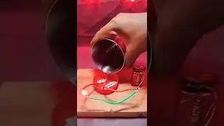 LED light on /  using water / electronics simple circuit LED light science project