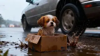 Poor homeless puppy was left in the streets, but panda rescued him